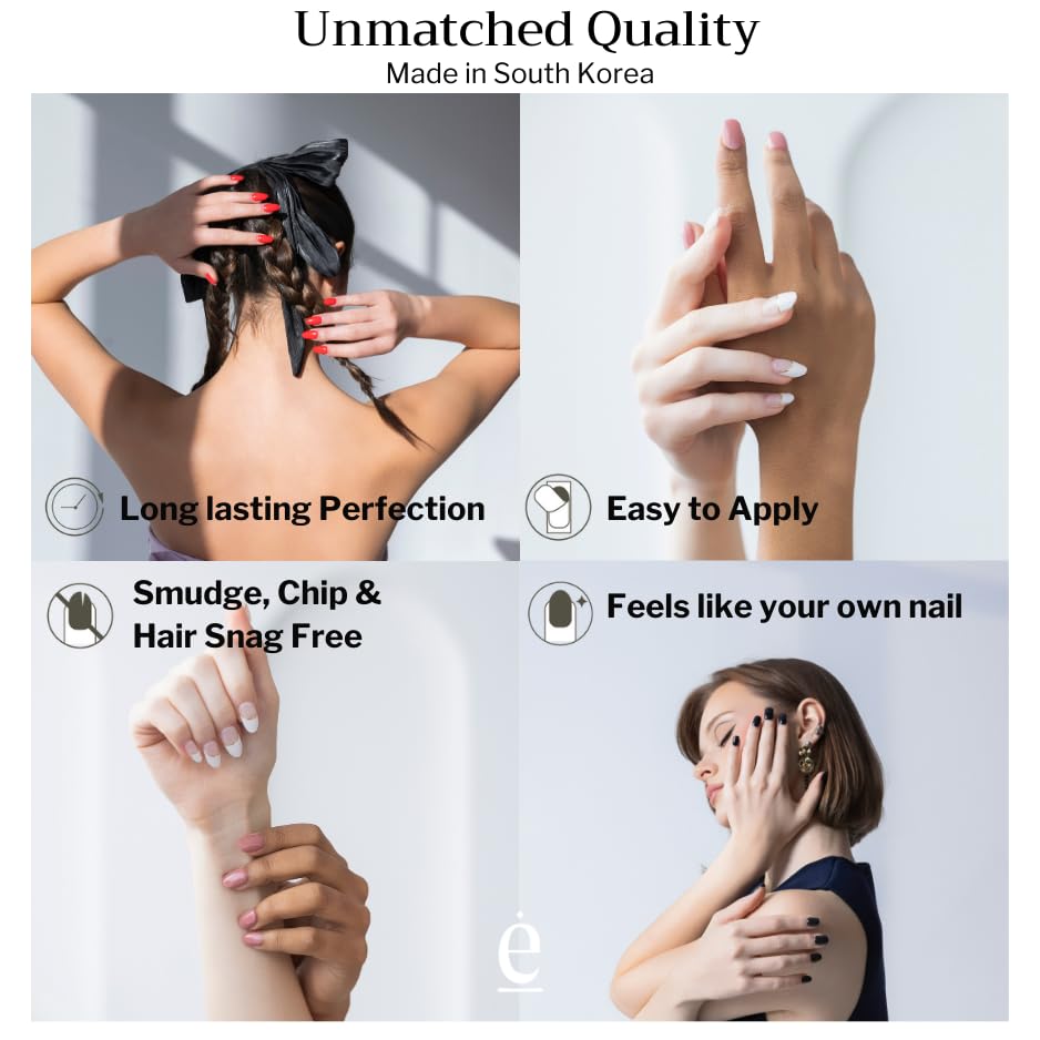 Petal Frost 100% Real Gel Nail Wraps - Instant Salon Look, 14 Day Wear - Image 4