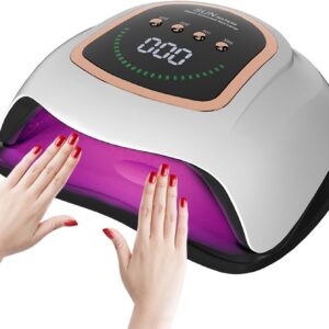 UV LED Nail Lamp, 300W Professional UV Nail Dryer Light for Gel Nails with 72 Beads, Fast Curing Gel Polish Lamp Auto Sensor 4 Timer Setting, Nail Art Drying Tools for Fingernail and Toenail