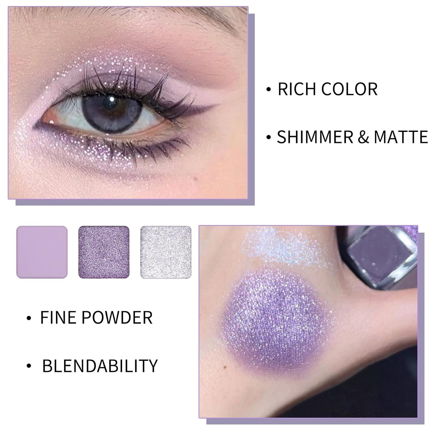 Erinde 9-Color Eyeshadow Palette with Matte, Shimmer, and Glitter - Waterproof Makeup - Image 4