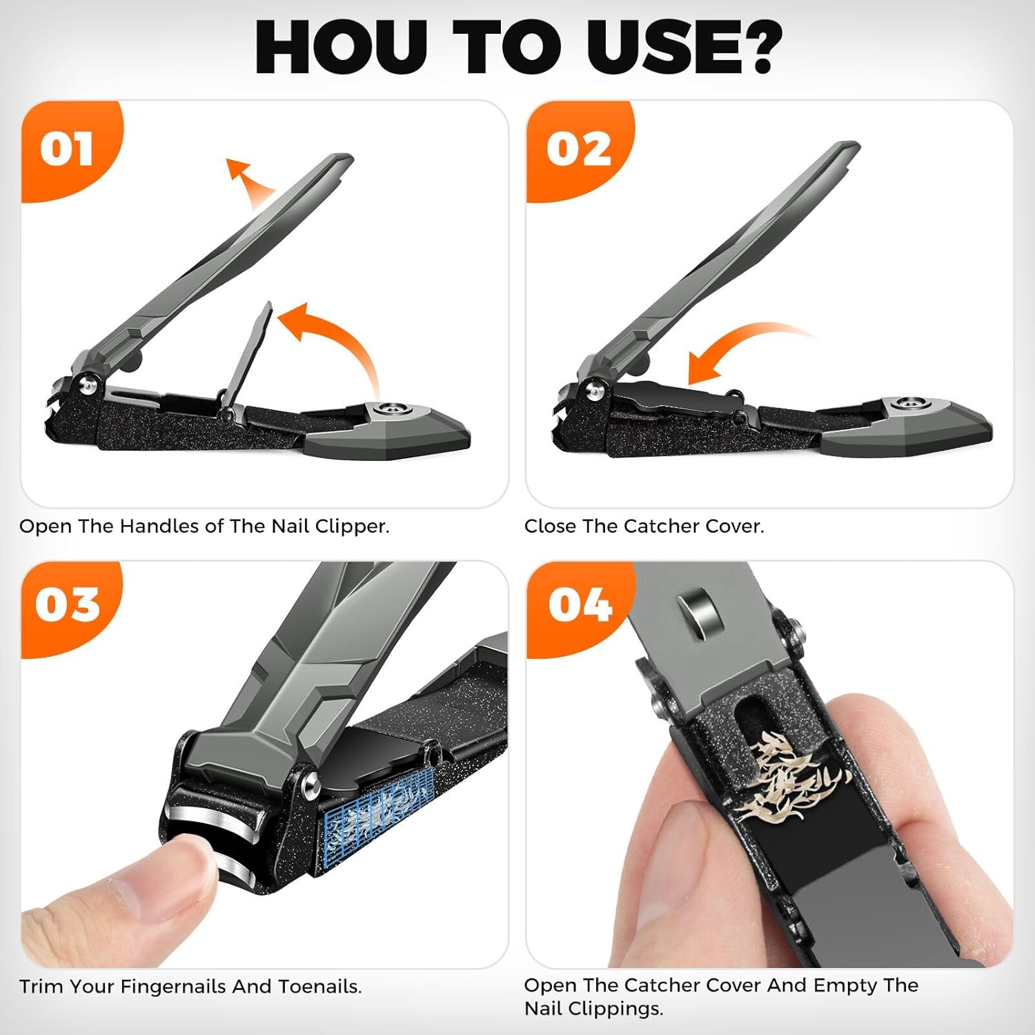Heavy Duty Nail Clipper Set with Catcher, Ultra Sharp for Men, Women, and Seniors - Image 6