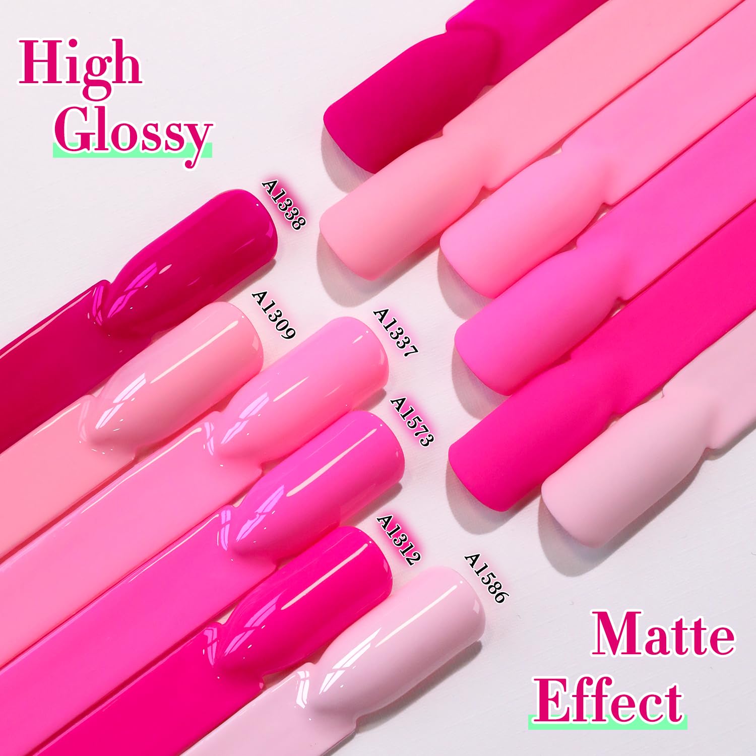 Double Rhythm 6 Pcs 15 ML Gel Polish Set - Bright Neon Pink & Purple for Nail Art - Image 7