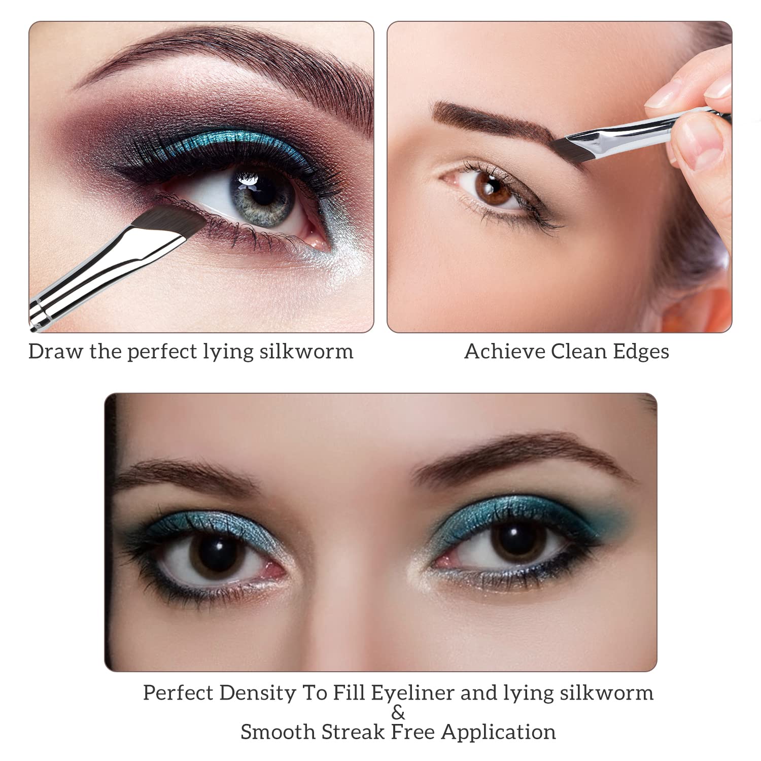 Etercycle 3-Piece Eyeliner Brush Set with Fine Angled Slanted Tips for Pro Makeup - Image 6