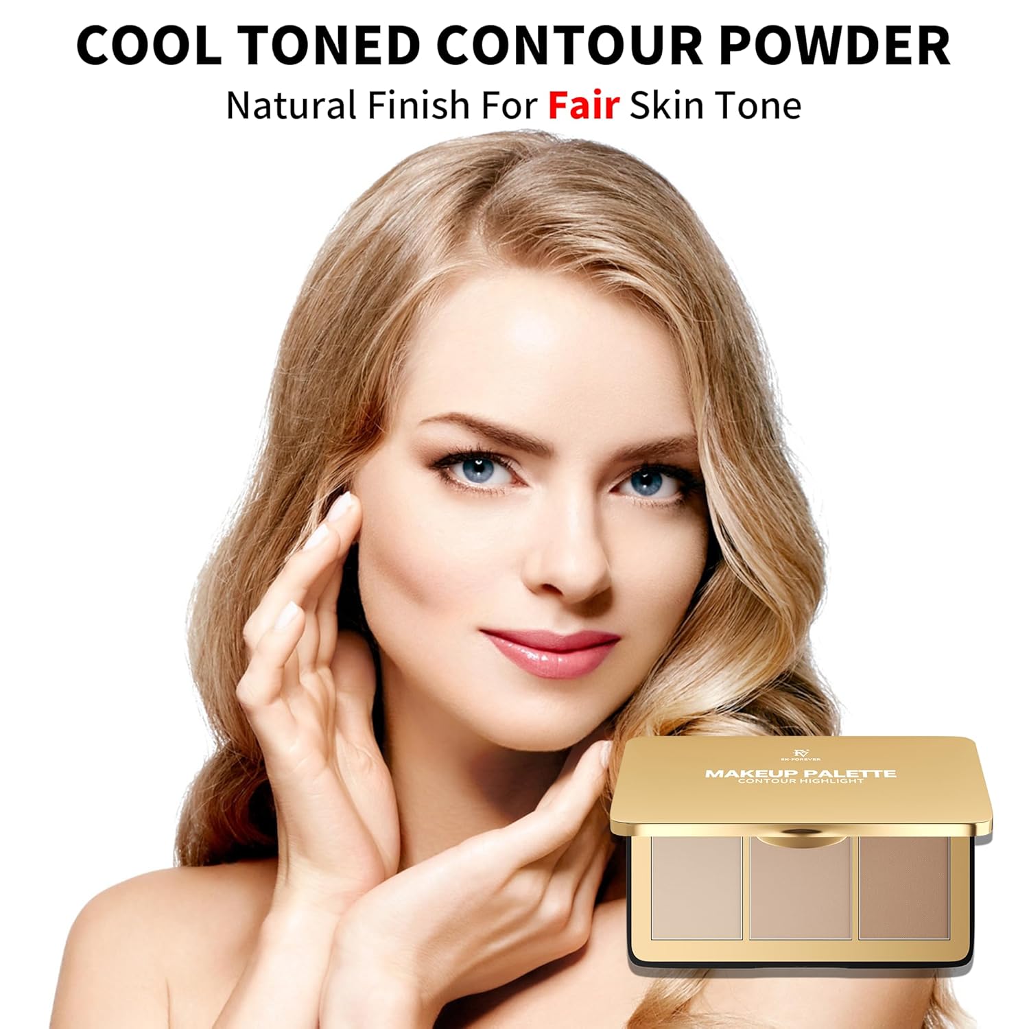 Fair/Light Cool Toned Contour Palette - Smooth, Blendable, Long-Lasting Face Shaping Powder - Image 5