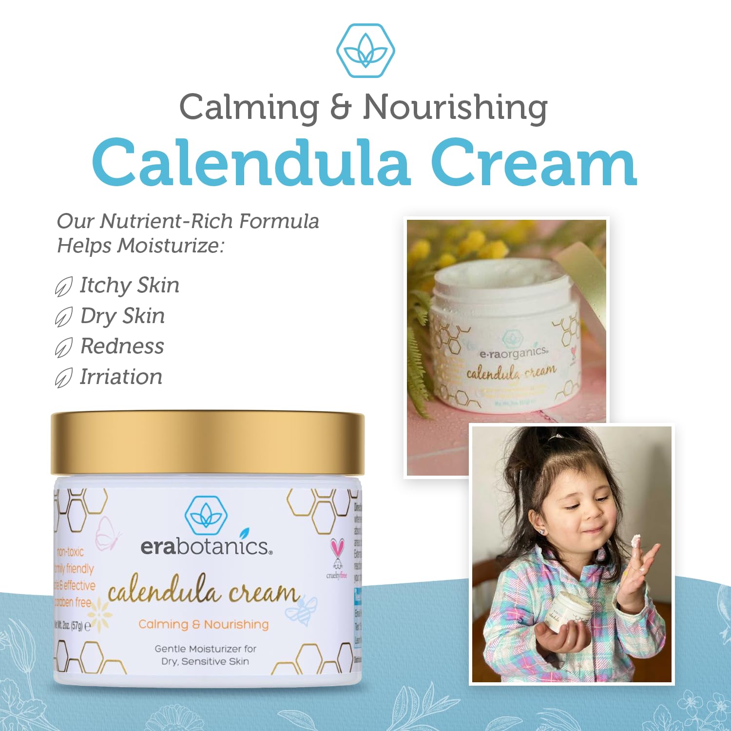 Era Organics Calendula Baby Cream 4 oz - Gentle Soothing Moisturizer for Sensitive Skin - Image 5