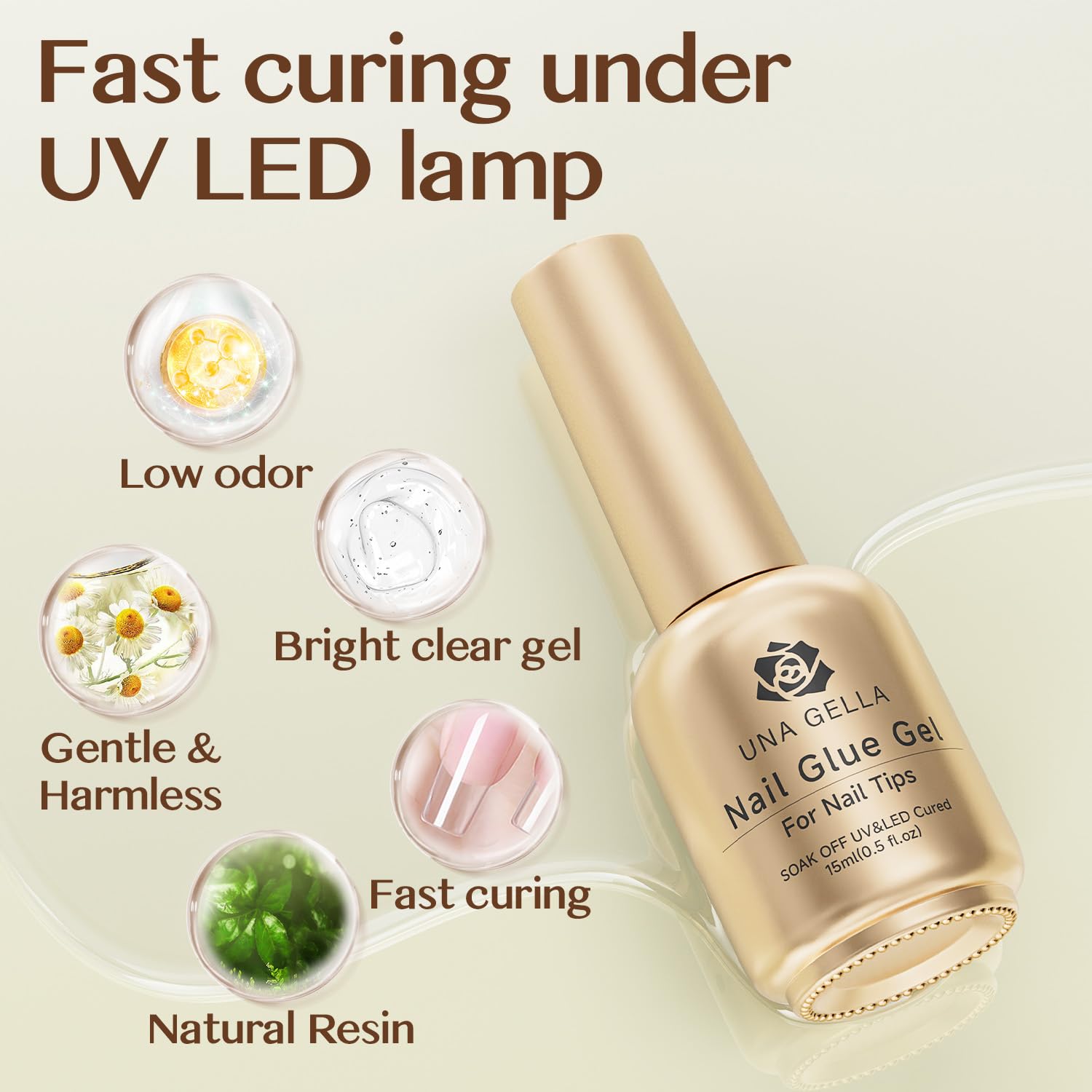 UNA GELLA 6-in-1 15ml Gel Nail Glue for Clear Acrylic and Soft Gel Tips - Image 4