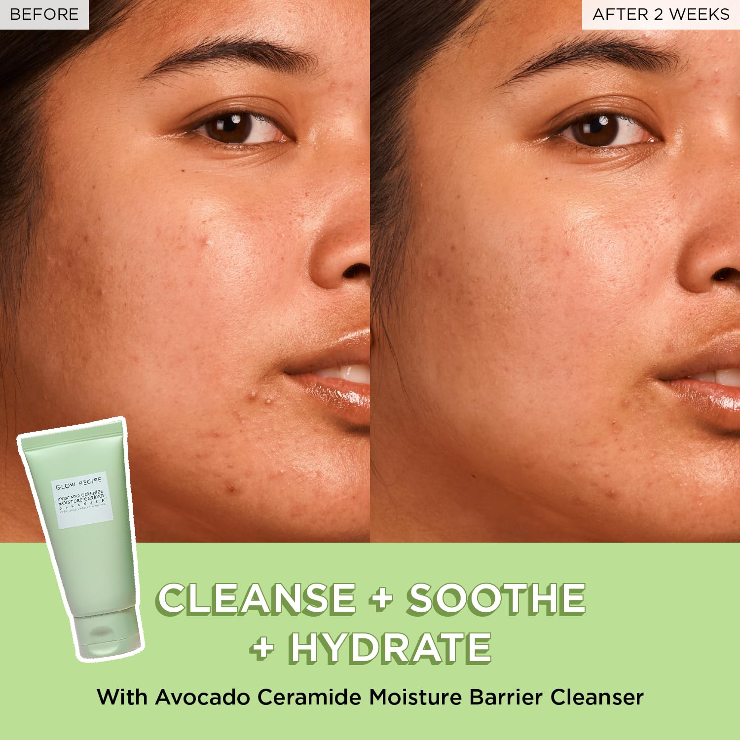 Glow Recipe Avocado Ceramide Facial Cleanser 150ml Dry Skin Hyaluronic Acid Hydration - Image 4
