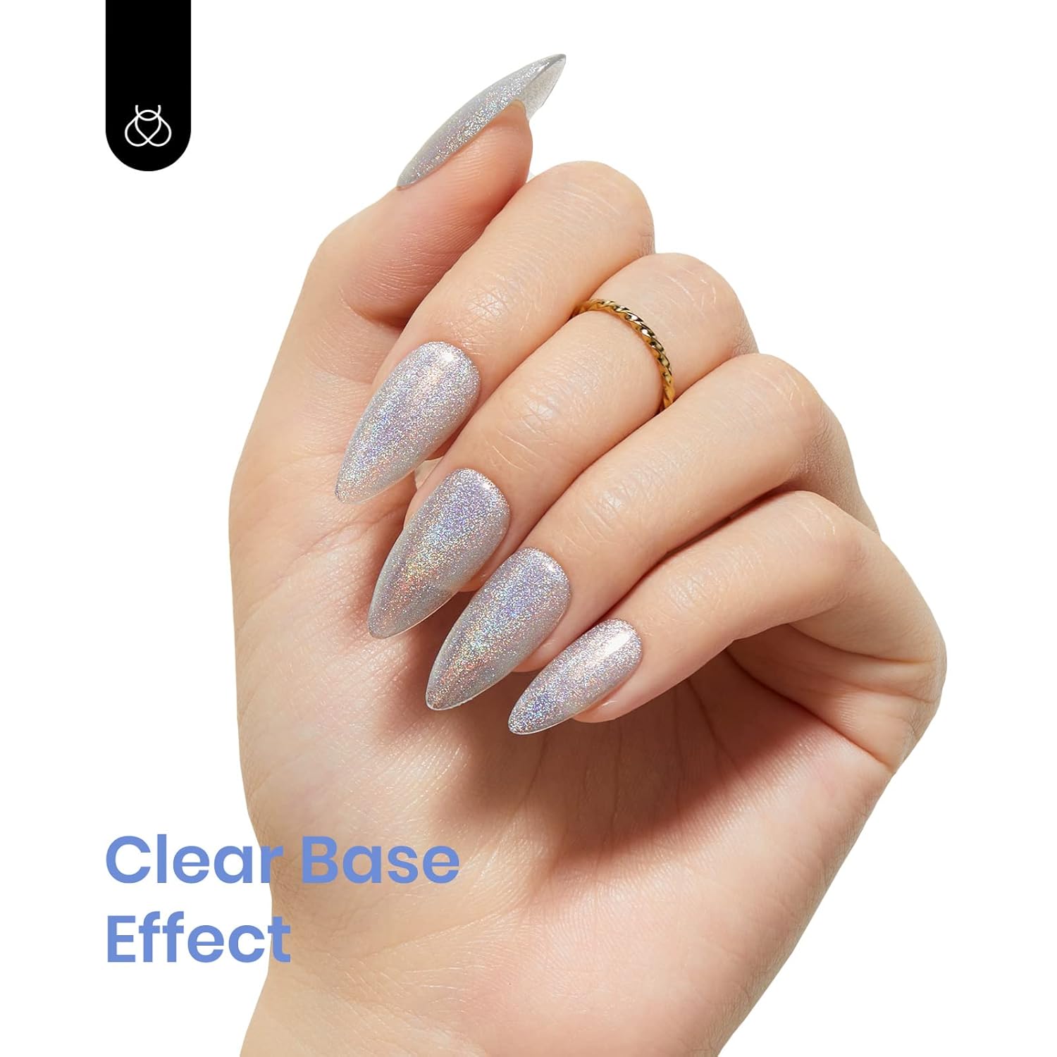 Beetles 15ml Holographic Gel Nail Polish Reflective Silver Iridescent with Glitter - Image 4