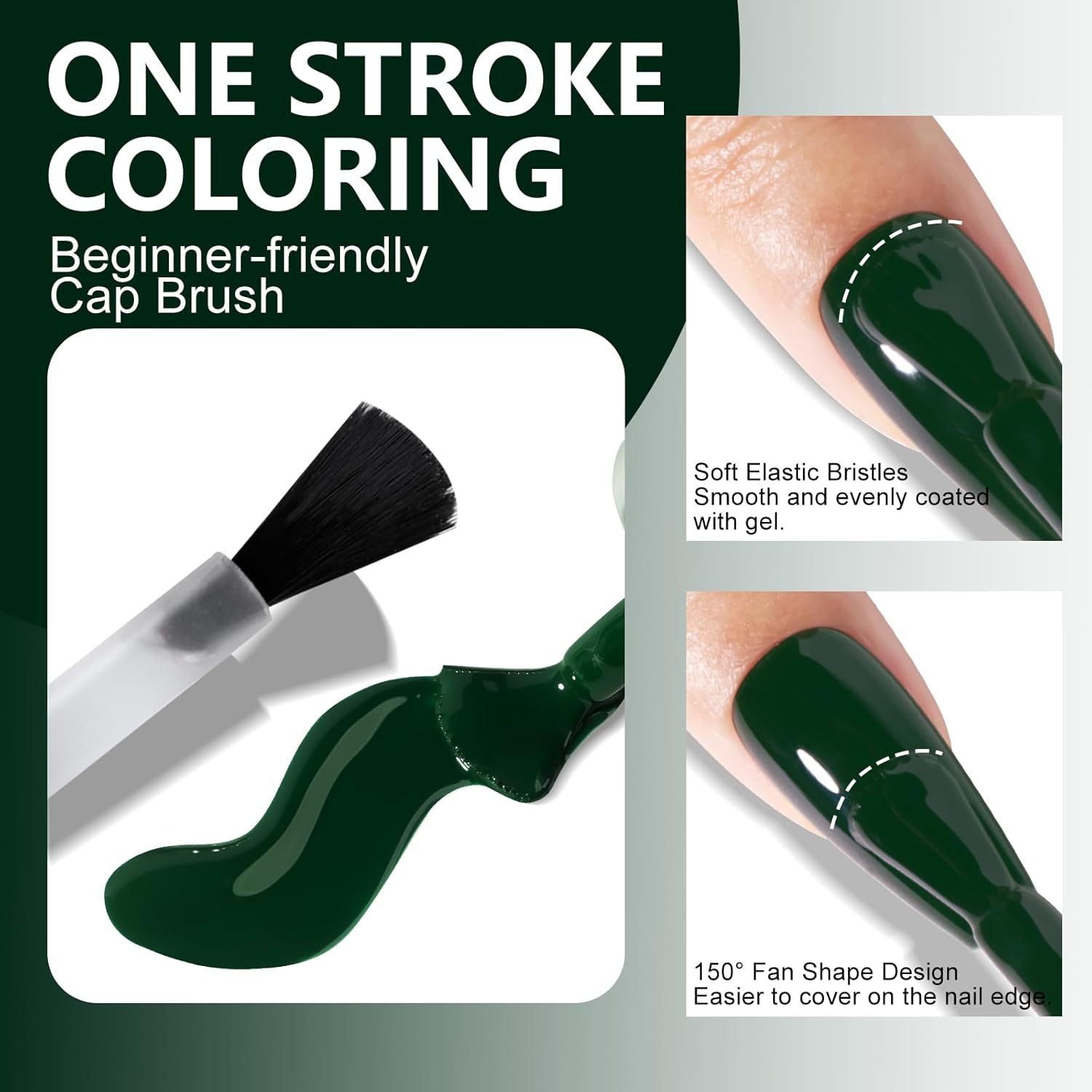 NXJ INFILILA Dark Green Hema Free Gel Nail Polish 15ml Soak Off for DIY Manicure - Image 6