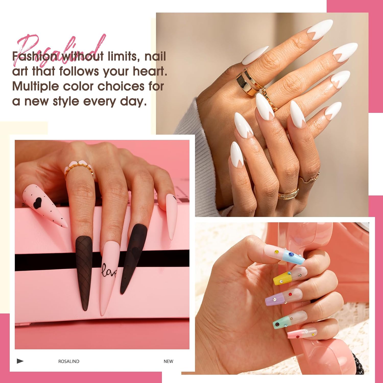 ROSALIND 36 Piece Gel Nail Polish Set 32 Colors Base Top Coat Gift for Women - Image 3
