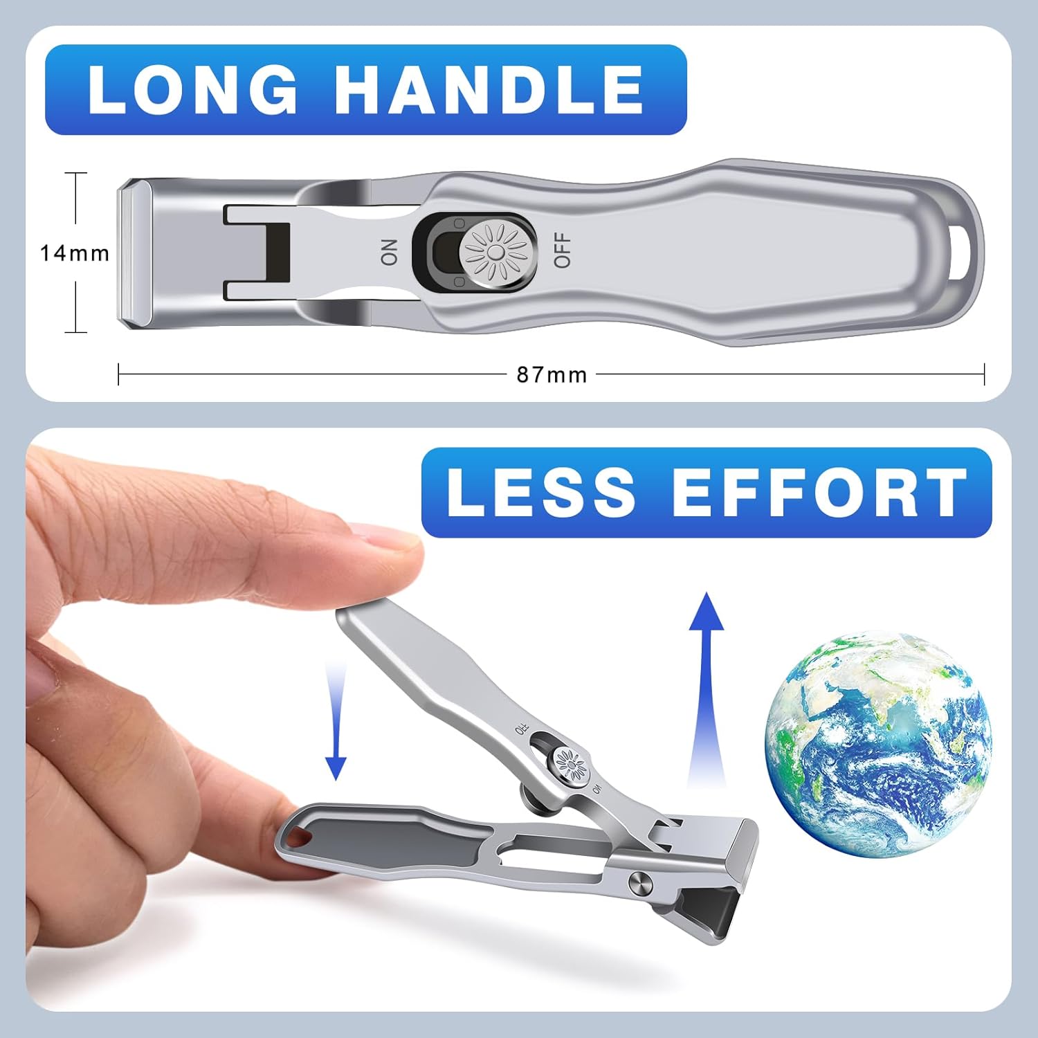 German-Engineered Heavy Duty Nail Clippers for Thick Nails, Wide Jaw Toenail Cutter with Catcher - Image 7