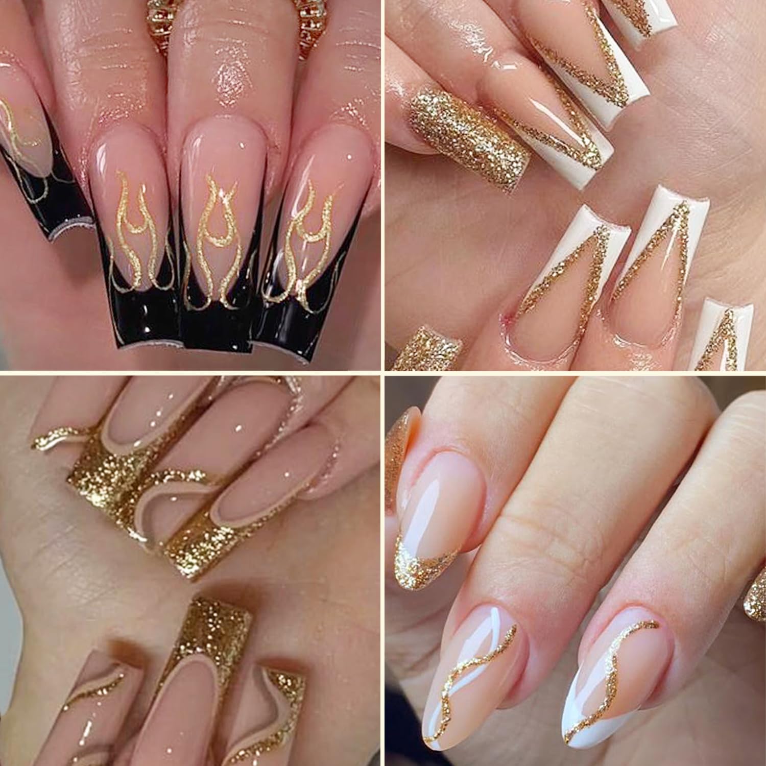 Silver Gold Glitter Gel Art Liner Set with Brush Tool 2 Pieces 8ml - Image 4