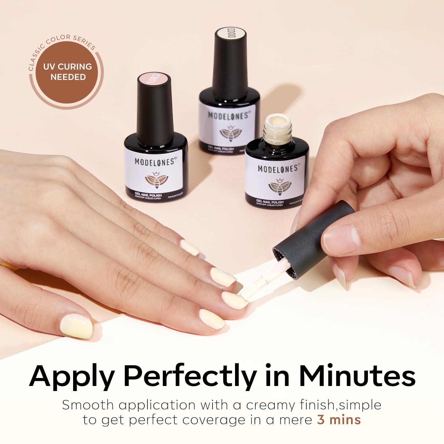Modelones Nude Gel Nail Polish Set 6 Colors Skin Tones Soak Off Kit - Image 8
