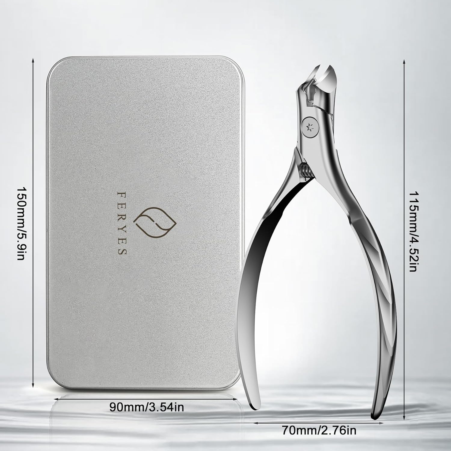 FERYES Stainless Steel Wide Jaw Thick Toenail Clippers with Catcher for Seniors - Image 8