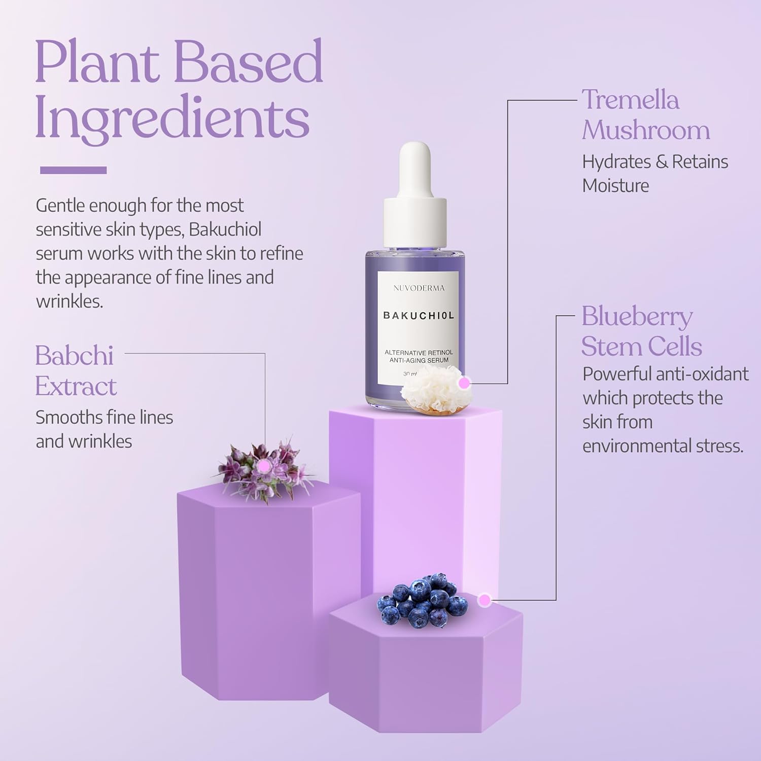 Organic Bakuchiol Anti-Aging Face Serum 1 oz with Collagen and Peptides - Image 3