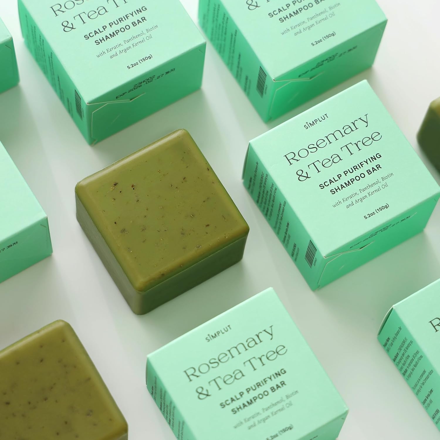 Rosemary Tea Tree Shampoo Bar with Keratin Biotin Argan Oil 5.2oz Sulfate Free Condition - Image 9