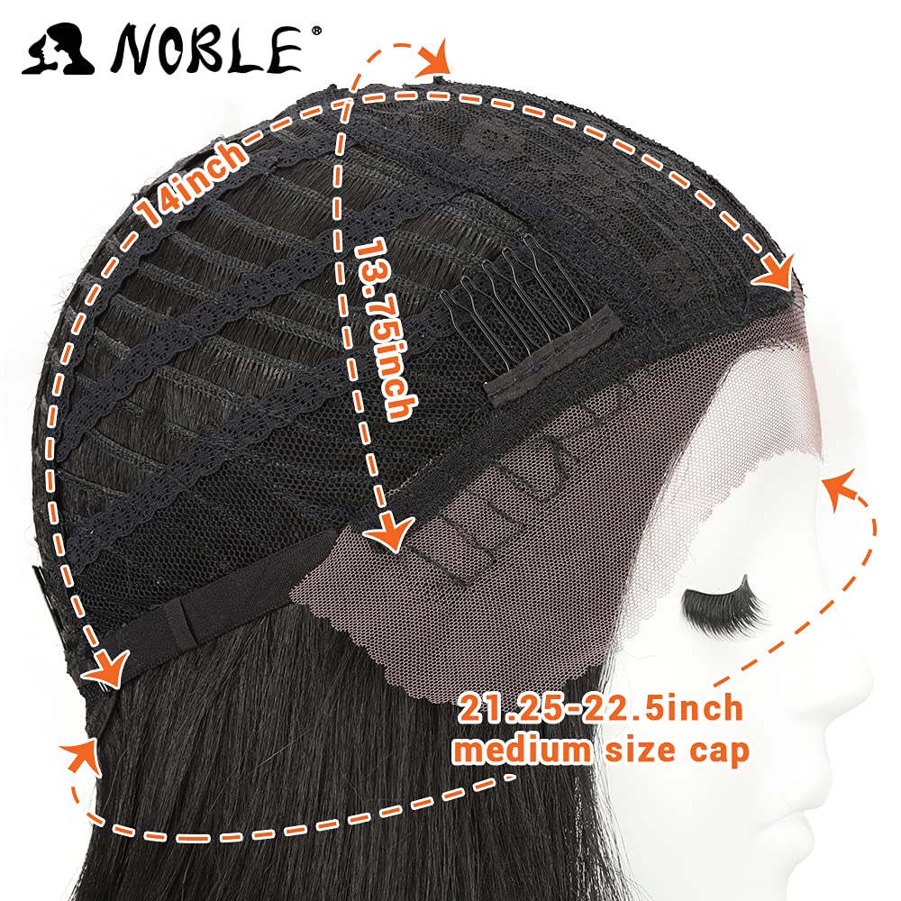 NOBLE 10 Inch Short Straight Black Bob Wig for Women, 150% Density HD Lace - Image 6