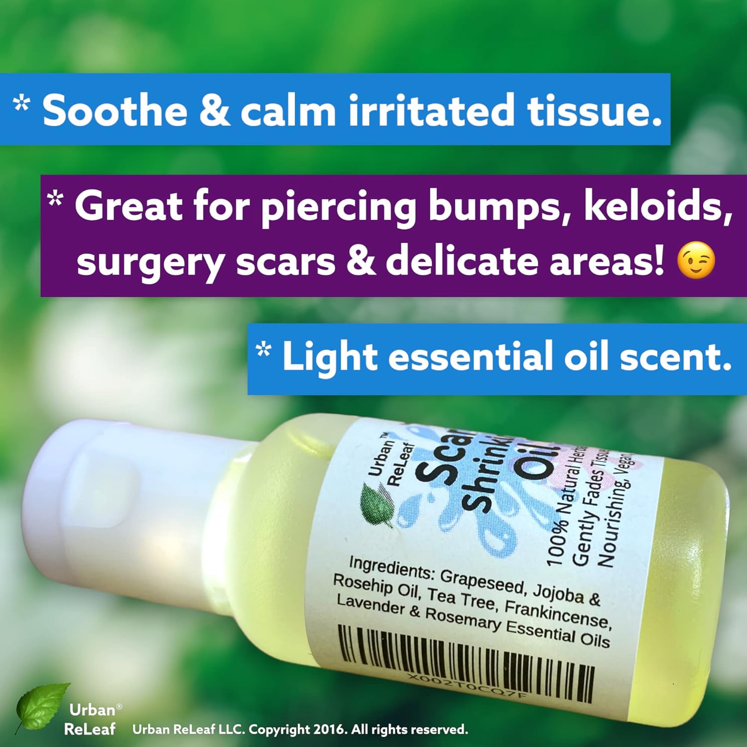 Urban ReLeaf 2 oz Scar Shrinking Oil Vegan Formula for Fading Keloids and Scars - Image 3