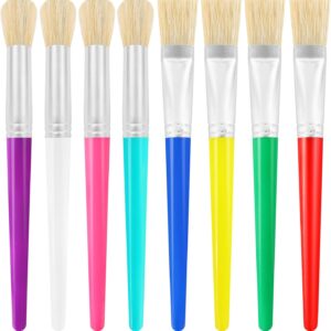 Paint Brushes for Kids, 8 Pcs Toddler Chubby Paint Brushes Bulk Set for Craft, Preschool Washable Kids Paint Brushes for Acrylic Paint Watercolor Paint, Easy to Hold and Clean