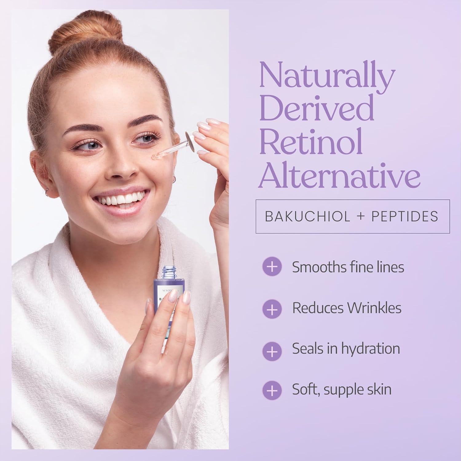 Organic Bakuchiol Anti-Aging Face Serum 1 oz with Collagen and Peptides - Image 6