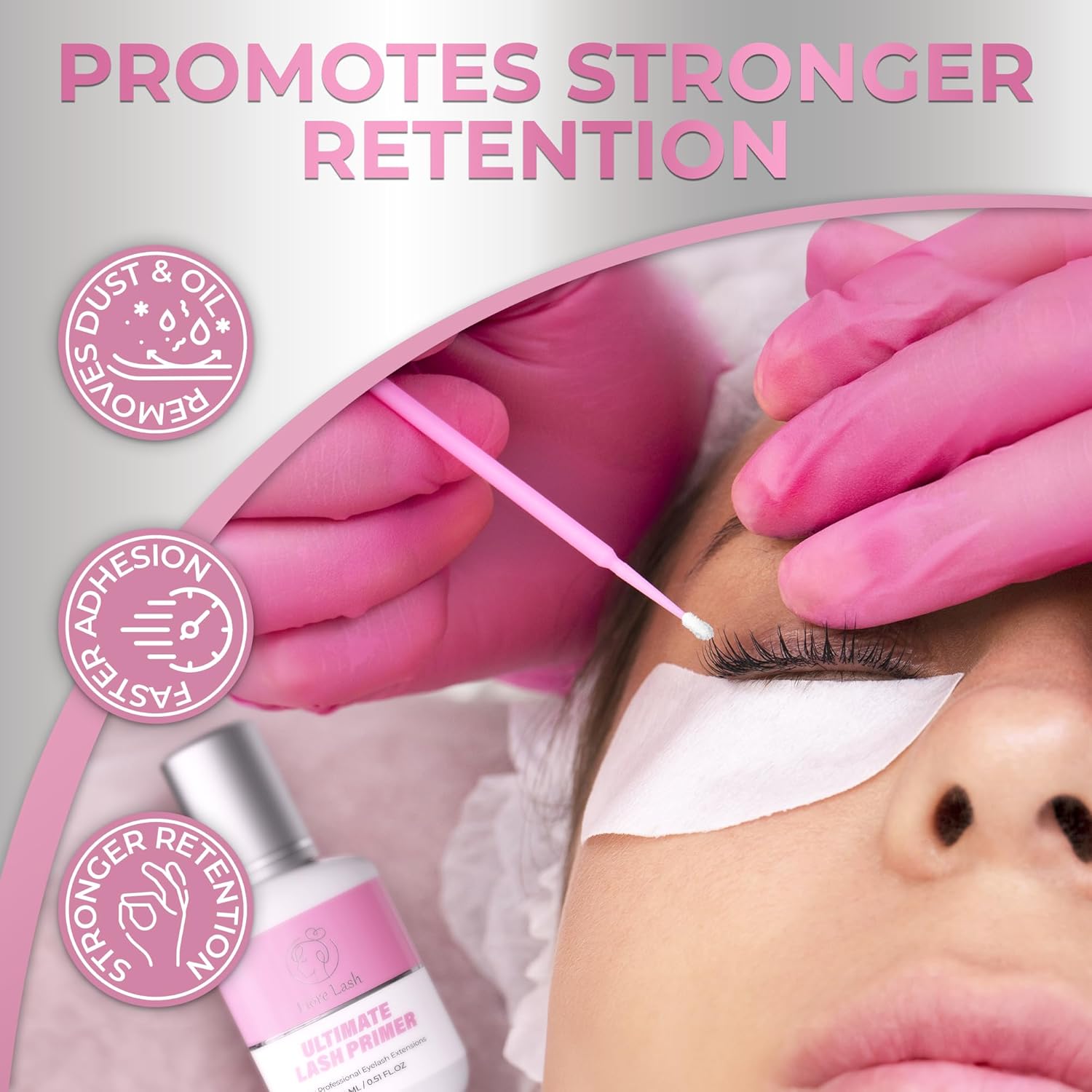 Longer Glue Retention Eyelash Extension Primer, 100ml Pretreatment Solution for Lashes - Image 5