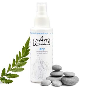 Rhino Skin Solutions Dry | Antiperspirant Spray Solution to Enhance Hand Grip for Climbing, Crossfit, Weightlifting, Gaming and More | Works on Hands and Feet