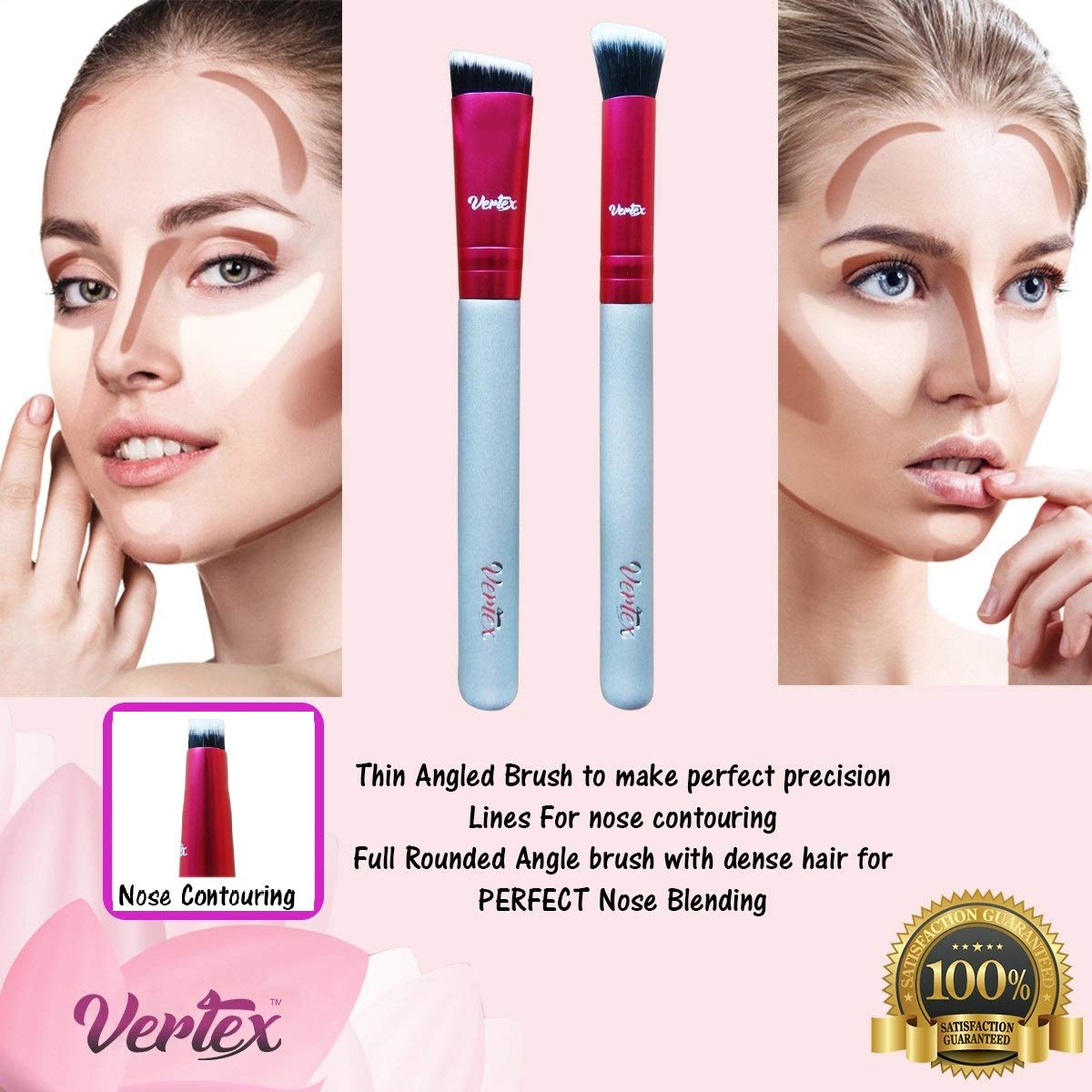 Real Hair Nose Contour Brush Set for Sculpting Blending and Highlighting - Image 4