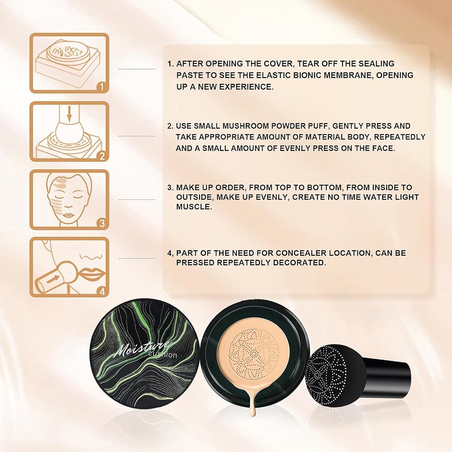 Buff Beige Mushroom Head Air Cushion CC Cream Foundation for Mature Skin 30ml - Image 7