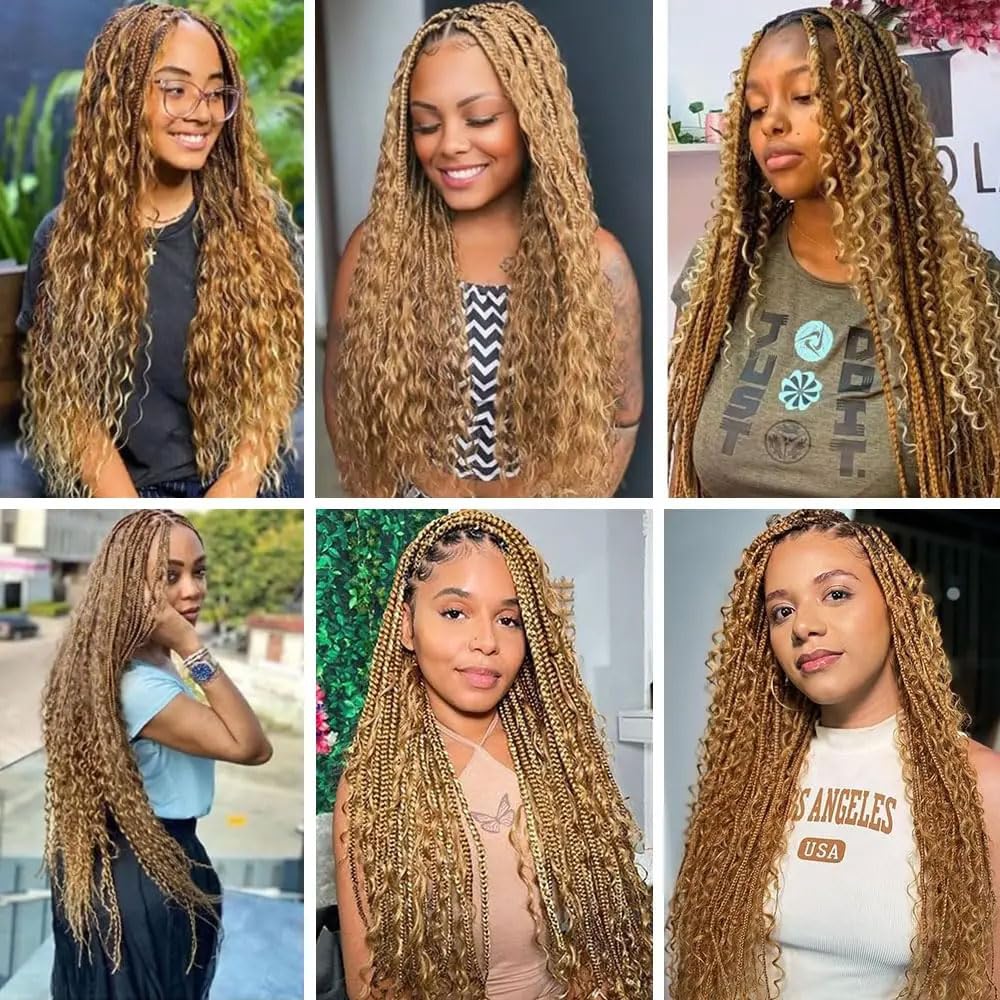 Honey Blonde Deep Wave Human Braiding Hair for Knotless Braids 2 Bundles 24 Inch - Image 6