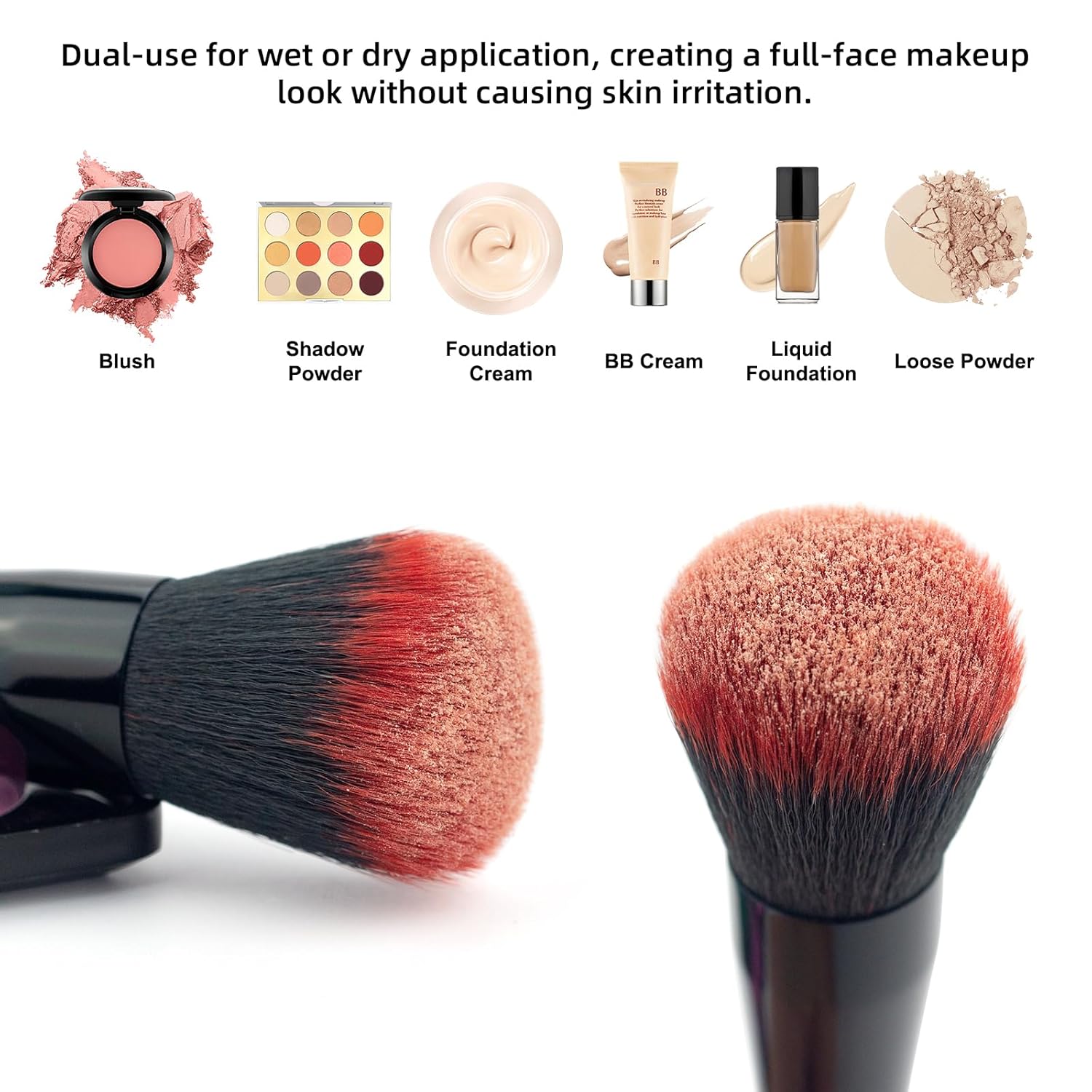 Transparent Handle Makeup Brush Set for Foundation, Blush, and Eye Shadow Application - Image 2