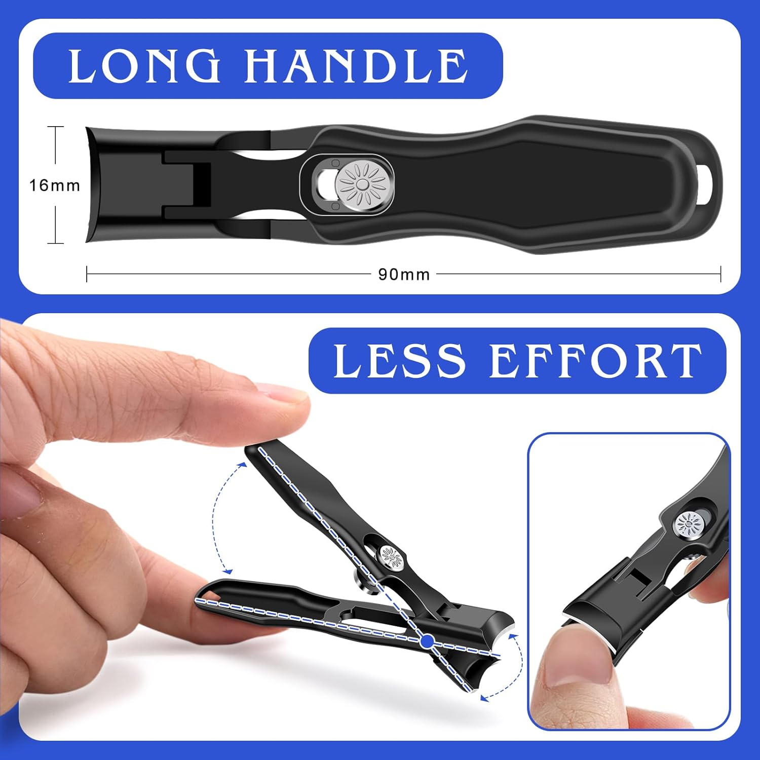Heavy Duty German Stainless Steel Nail Clippers with Catcher for Thick Nails - Image 6