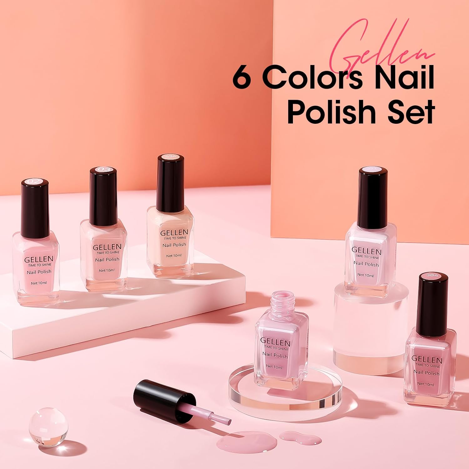 GELLEN 6 Color Nude Nail Polish Set, Quick Dry, Chip Resistant, Non-Toxic Home Use - Image 5