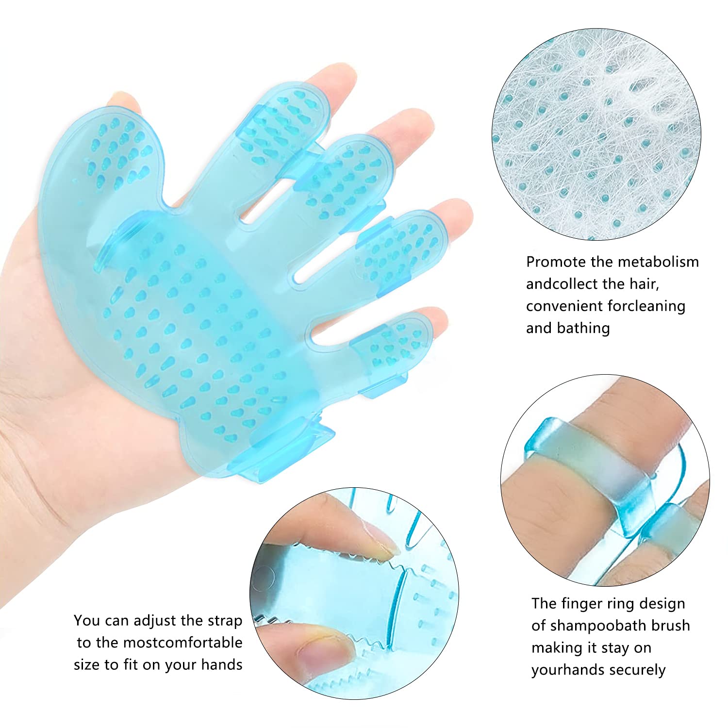 Blue 7-Piece Adjustable Strap Small Pet Grooming Kit for Rabbits, Hamsters, Guinea Pigs - Image 4