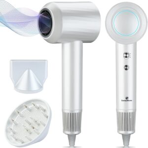 Hair Dryer, 110000 RPM Professional High-Speed Blow Dryer, 500 Millions Negative Ionic Brushless Motor Hair Dryer for Fast Drying, Low Noise Thermo-Control with Magnetic Diffuser & Nozzle