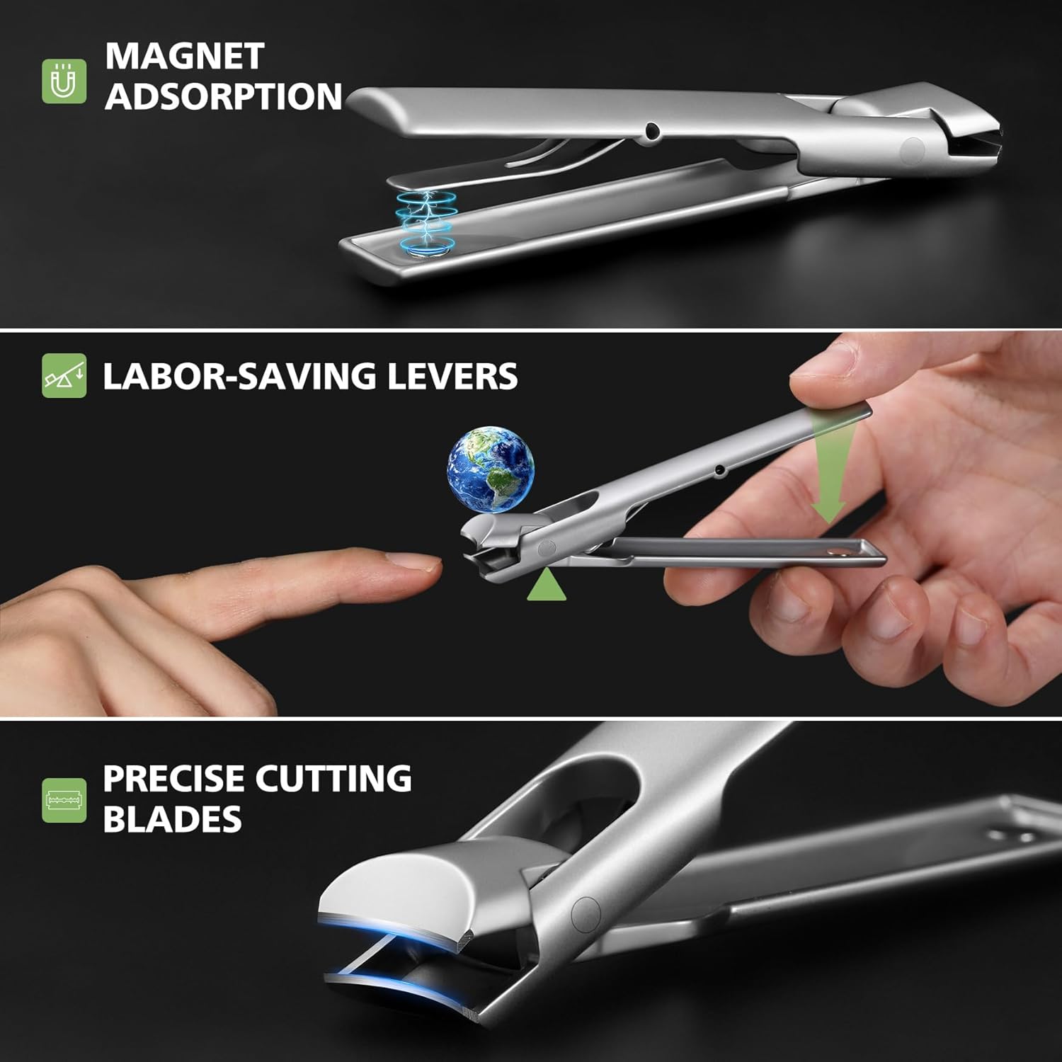 BALUCA Extra Large 9mm Wide Jaw Curved Toenail Clippers with Catcher for Thick Nails - New - Image 4