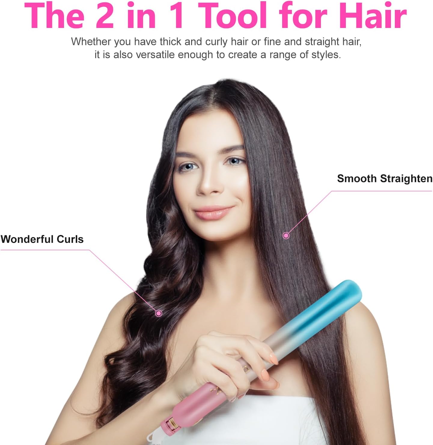 DORISILK 1 Inch Ceramic Hair Straightener and Curler 2 in 1 Flat Iron 450 Degrees - Image 6