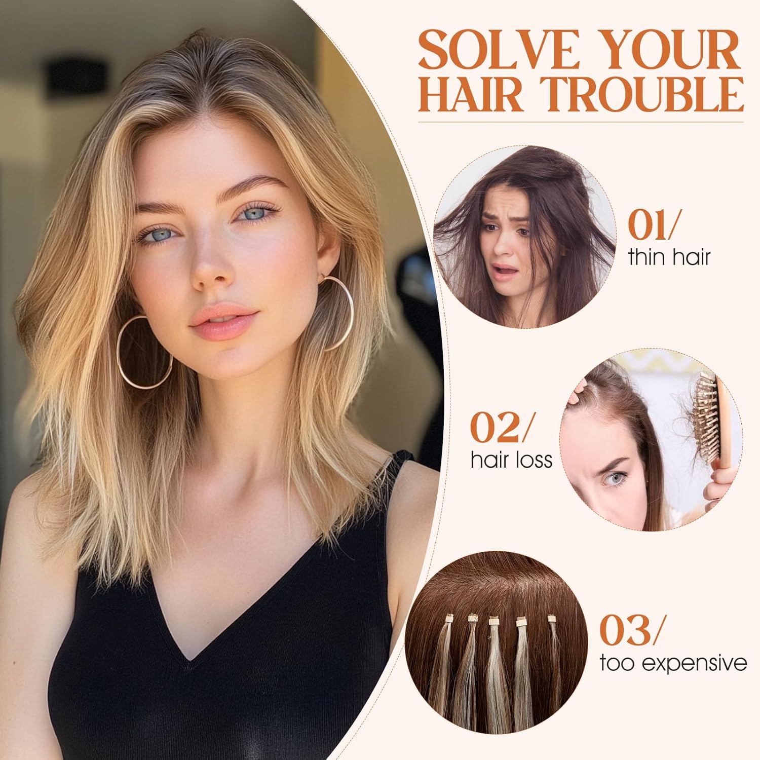 S-noilite 12inch Short Straight Halo Hair Extensions for Women in Natural Black - Image 4