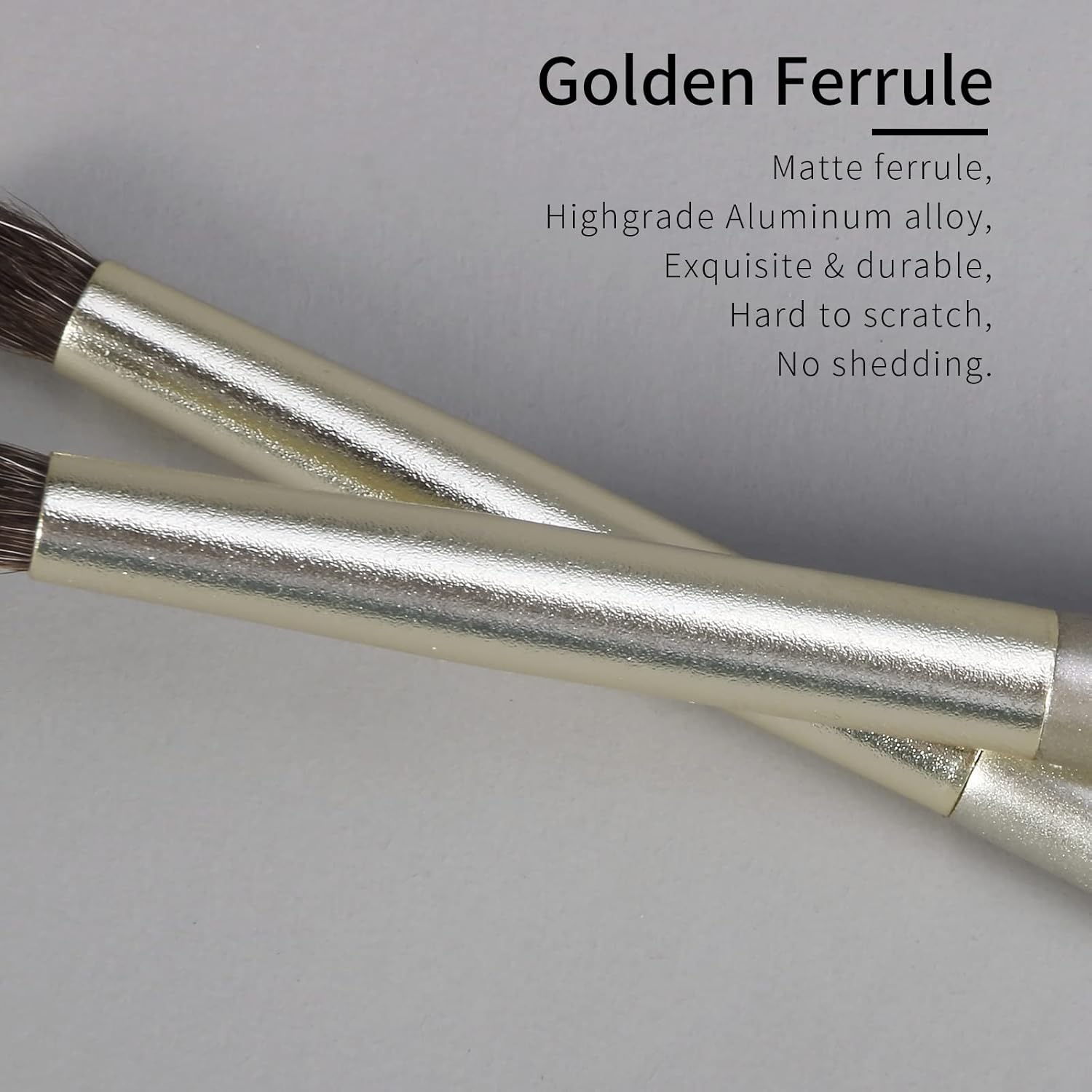 Natural Pony Hair Eye Shadow Brush, ENZO KEN Small Detail Eyeshadow Brush, Detailing Eye Shadow Brush, Mini Eye Smudge Brush, Corner Eyeshadow Brush, Eye Brushes, Eyeshadow Blending Brush. Gold, E204S - Image 5