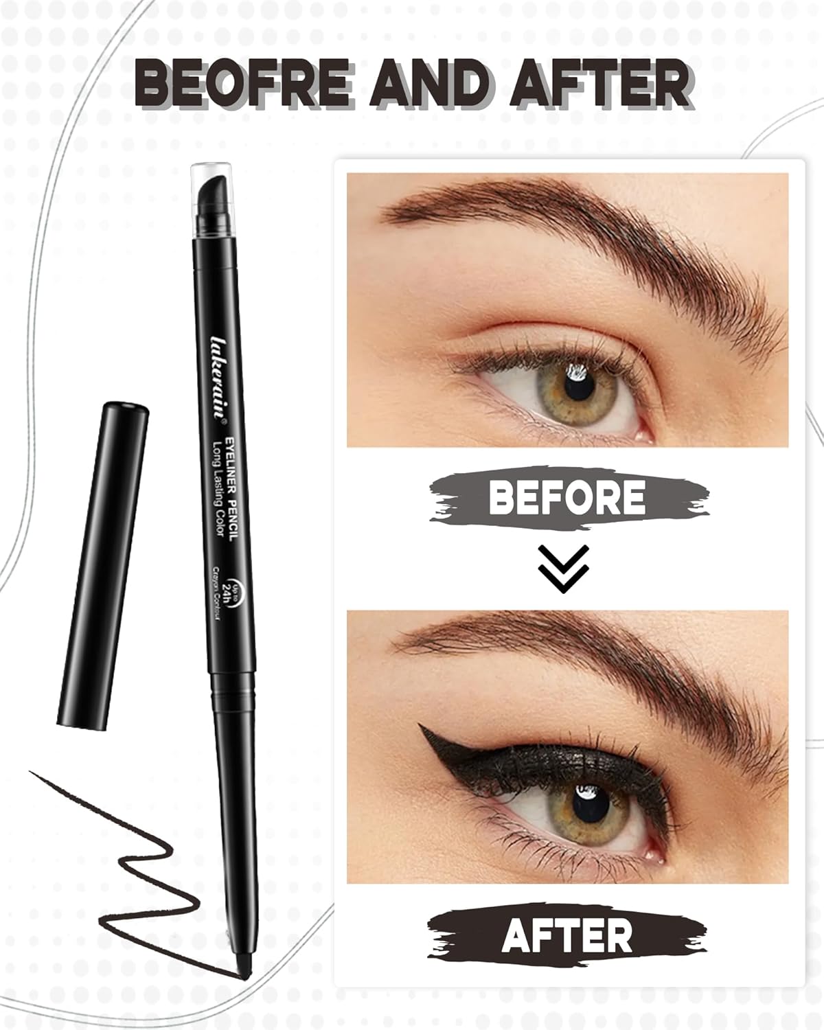 Navy Blue Waterproof Eyeliner Gel Pencil Set 2 Smudge Proof Retractable Pencils with Sharpener and Smudger - Image 3