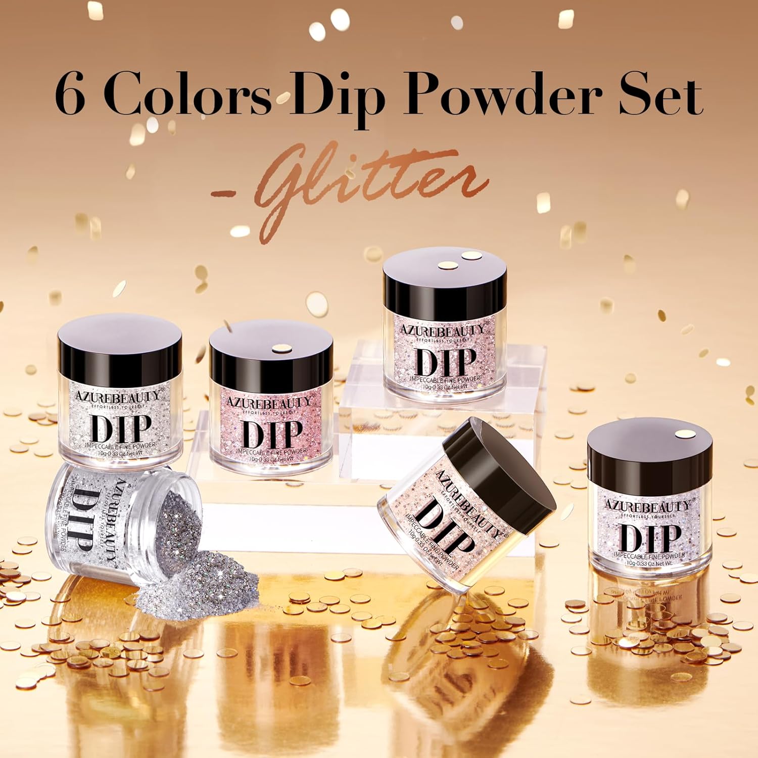 AZUREBEAUTY 6-Color All Seasons Dip Powder Nail Set No Lamp Needed - Image 8