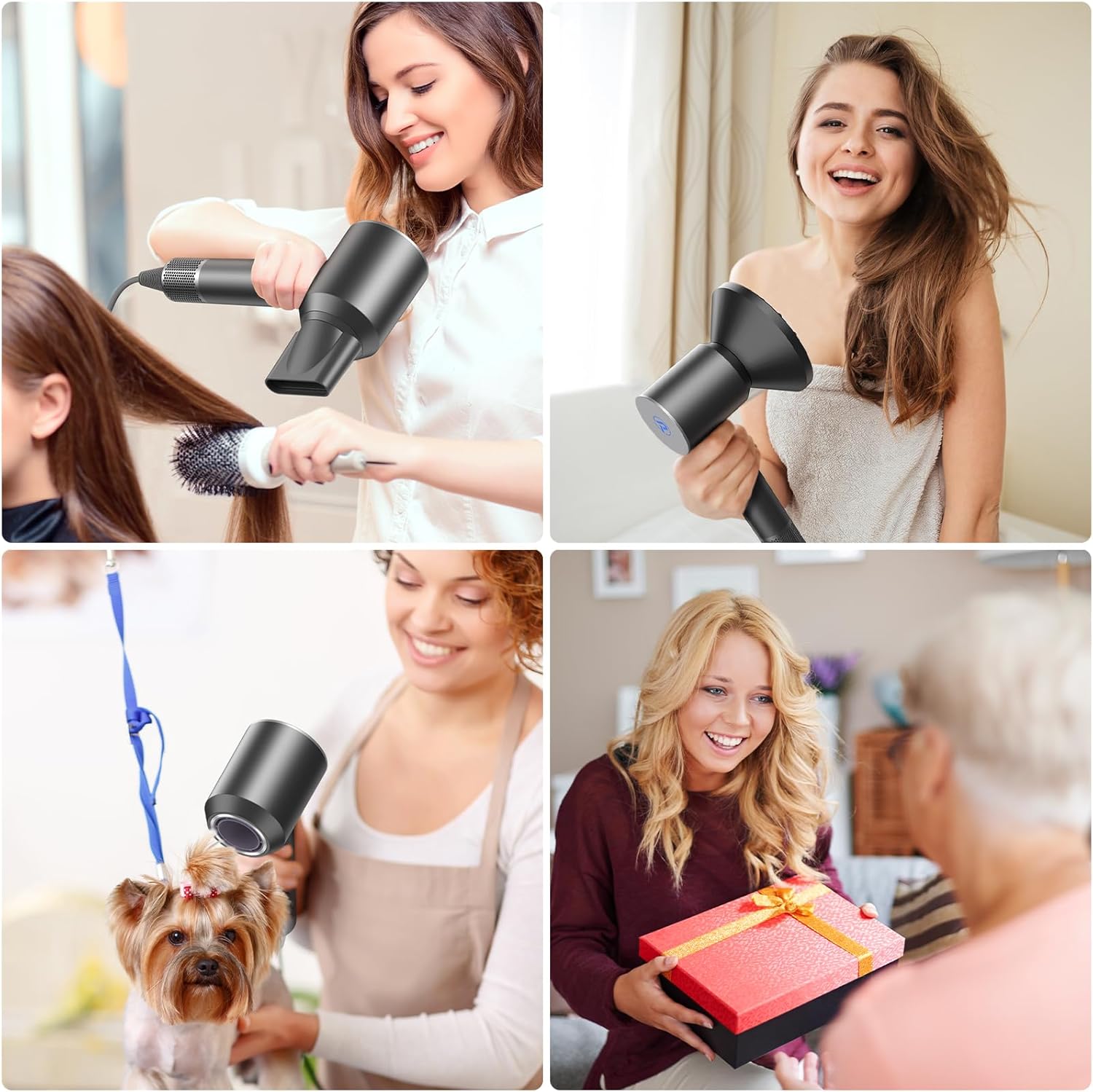 Professional Ionic Hair Dryer Brushless Motor 8 Modes Magnetic Nozzles Diffuser Included - Image 7