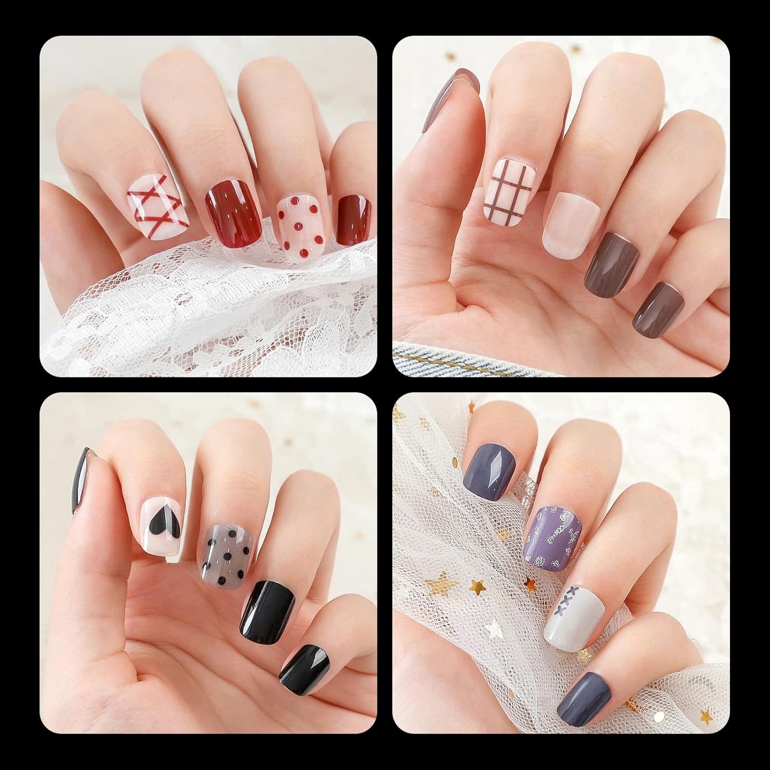 LoveOurHome 600pc Clear Short Square Press-On Fake Nails - 12 Size Options for Women and Kids - Image 7