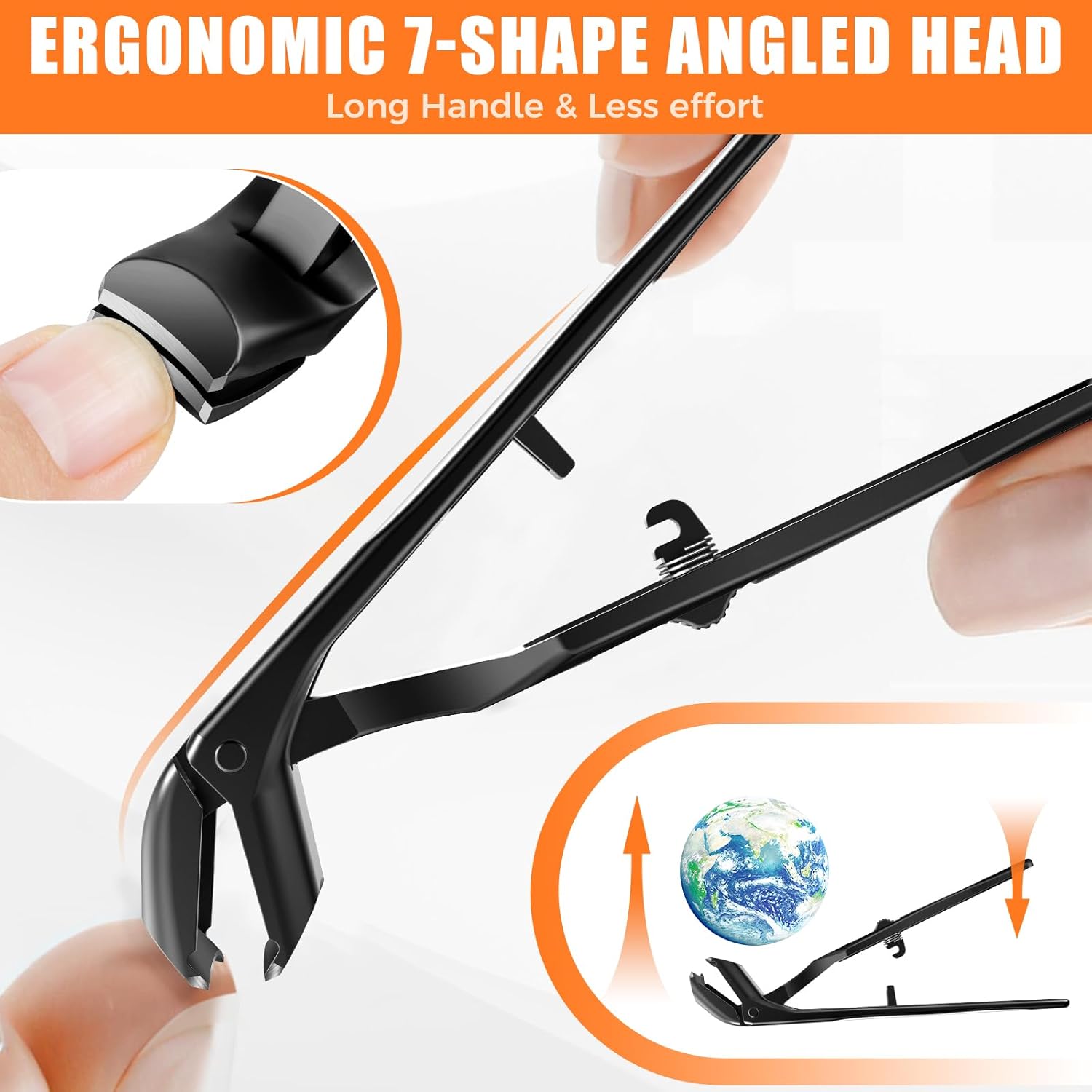 Senior-Friendly Angled Nail Clippers Wide Jaw for Thick Nails with Built-in Catcher - Image 6