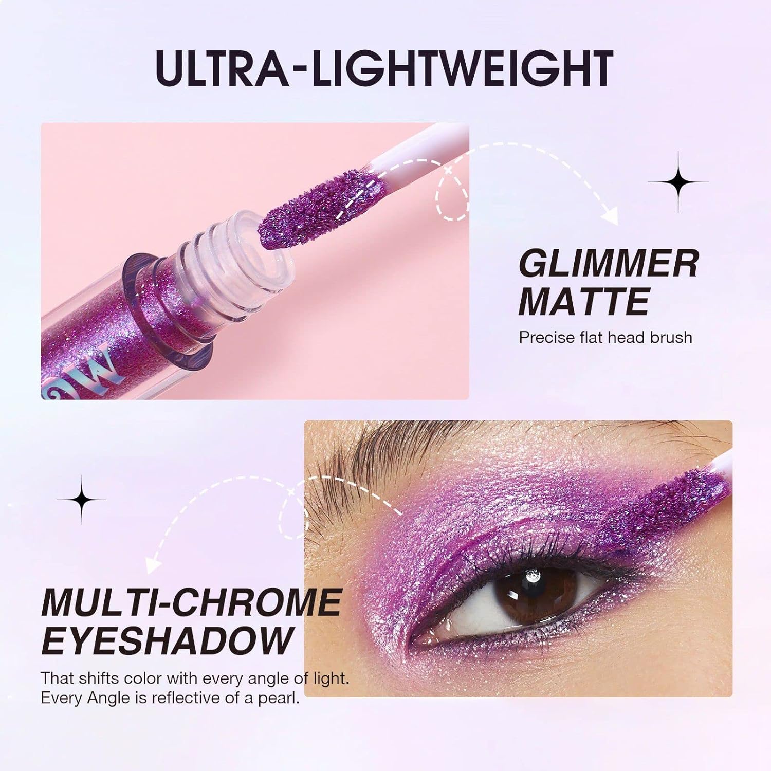 Chameleon Metallic Multichrome Liquid Glitter Eyeshadow 10ml Long-lasting No Creasing - Image 4