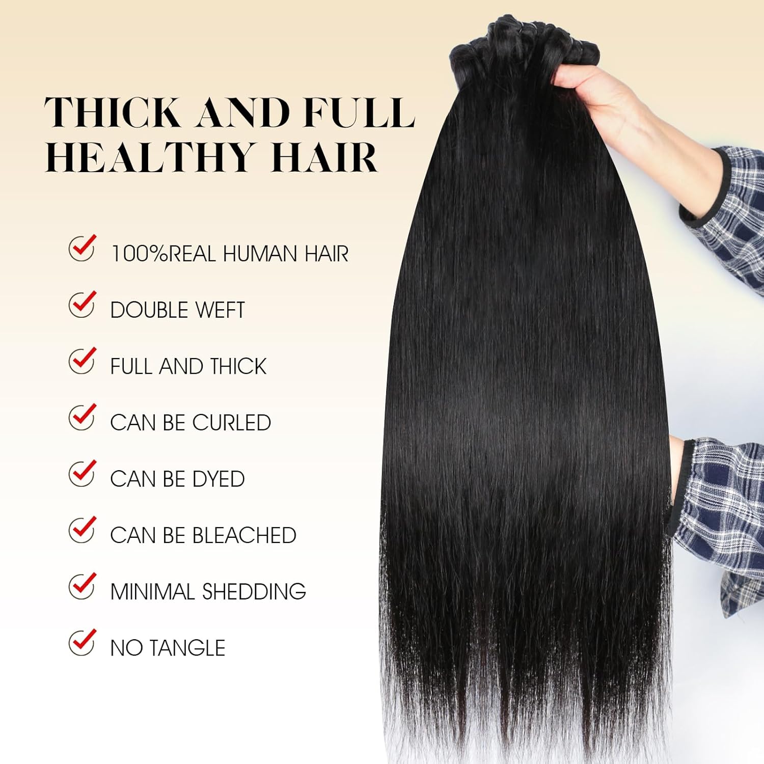 Virgin Brazilian Straight Human Hair Bundles 22 24 26 with 20 Inch 4x4 HD Lace Closure - Image 8