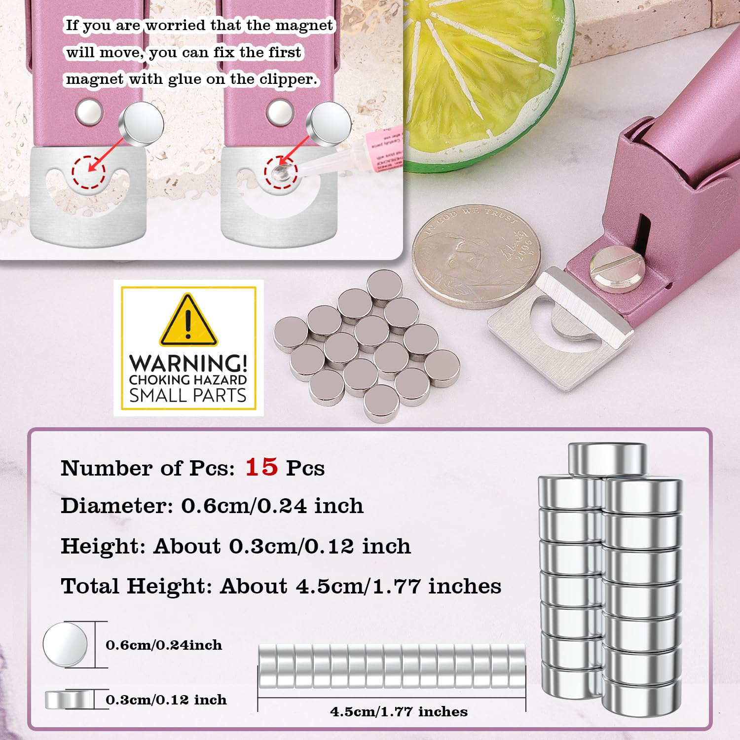 Light Pink Matte Nail Clippers with Magnetic Sizers for Acrylic and Artificial Nails - Image 2
