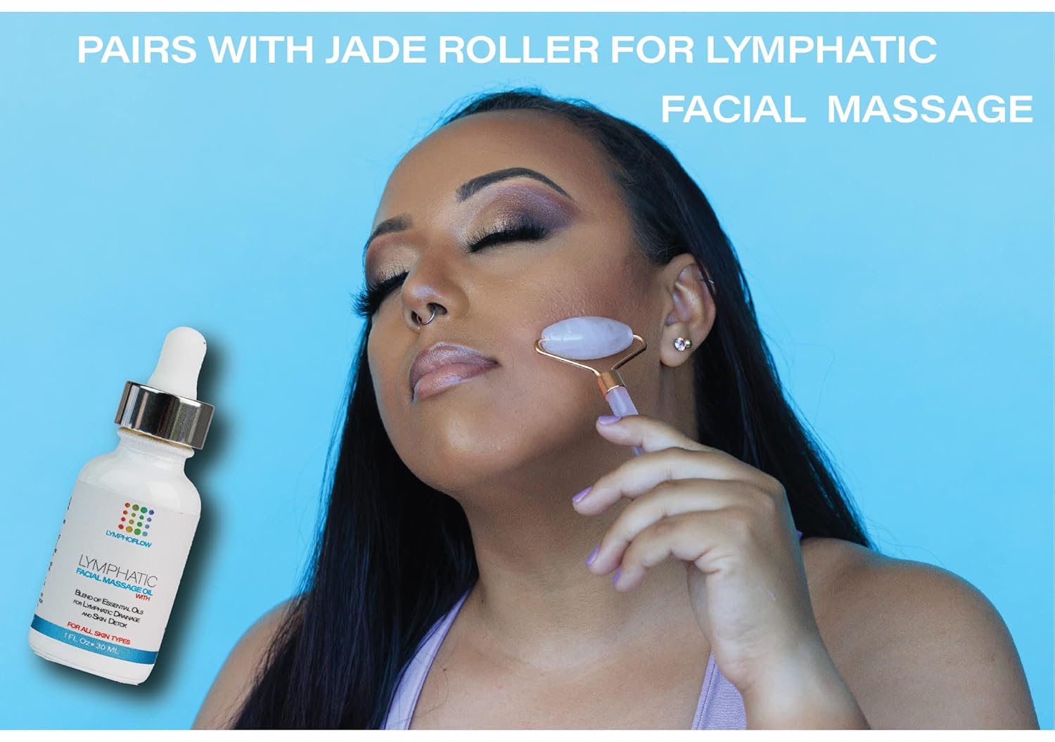 Nourishing Facial Lymphatic Drainage Oil with Jojoba and Coconut, 1 Fl Oz, for Gua Sha Tools - Image 8
