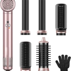 Air Styler Hair Dryer Brush - 6 in 1 Hair Styler Ionic Auto Wrap Hot Air Curler Blow Dryer Brush, 38m/s High Speed Blowout Airflow Hair Dryer Multi Styler Fast Drying Styling for Curly/Straight Hair