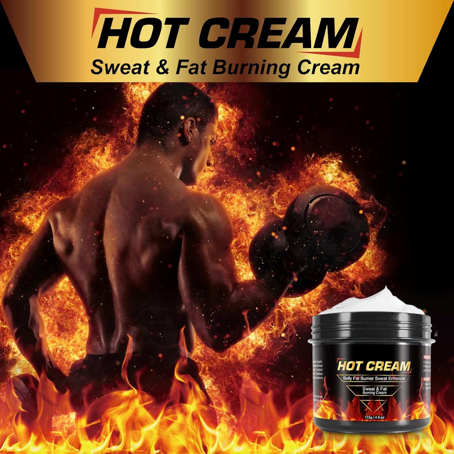 Fat Burning Cream for Belly and Thighs, Natural Sweat Enhancer, 8oz, for Men and Women - Image 6
