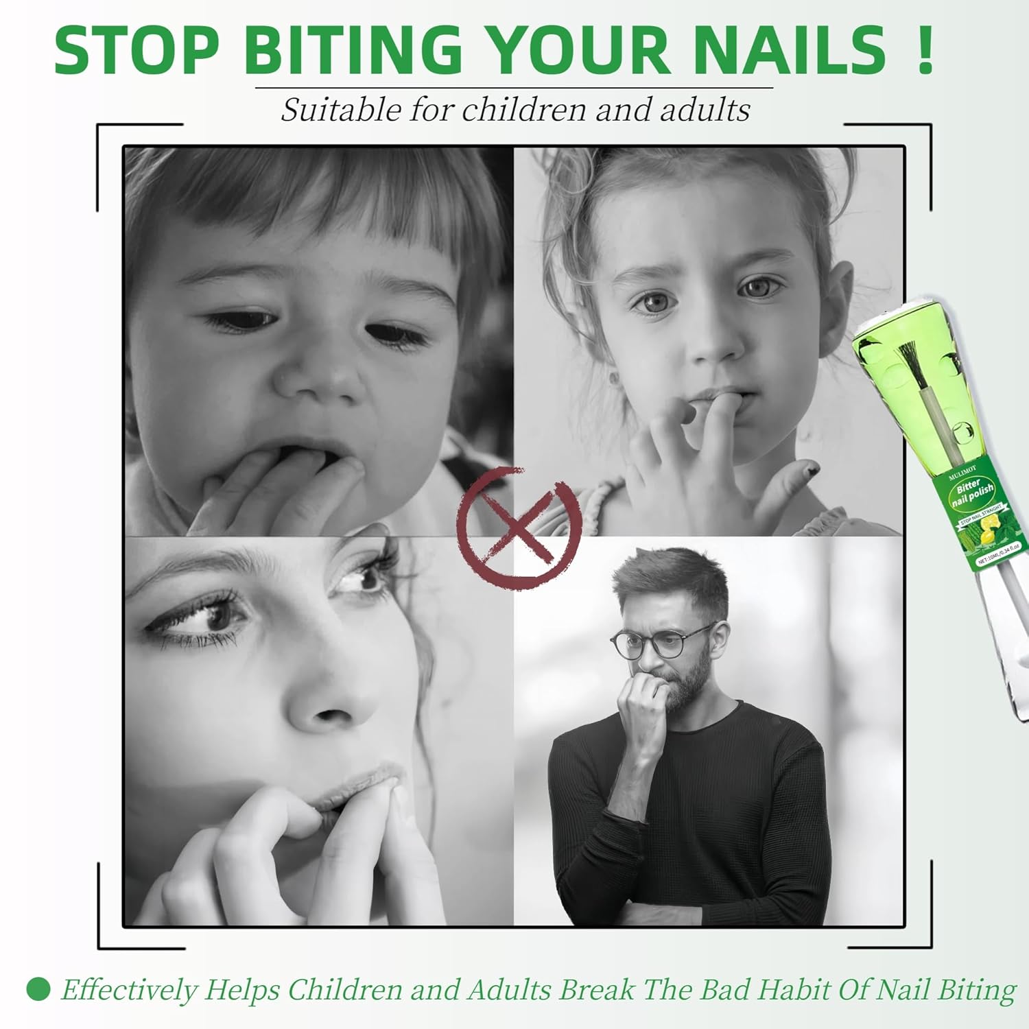 Kid and Adult 2-in-1 No Bite Nail Polish 0.34 Fl Oz Clear - Image 3