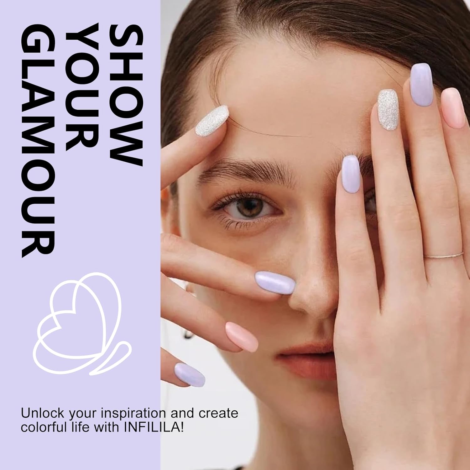 NXJ INFILILA 15ml Lavender Lilac Purple Gel Nail Polish Hema Free High Gloss UV Soak Off - Image 3